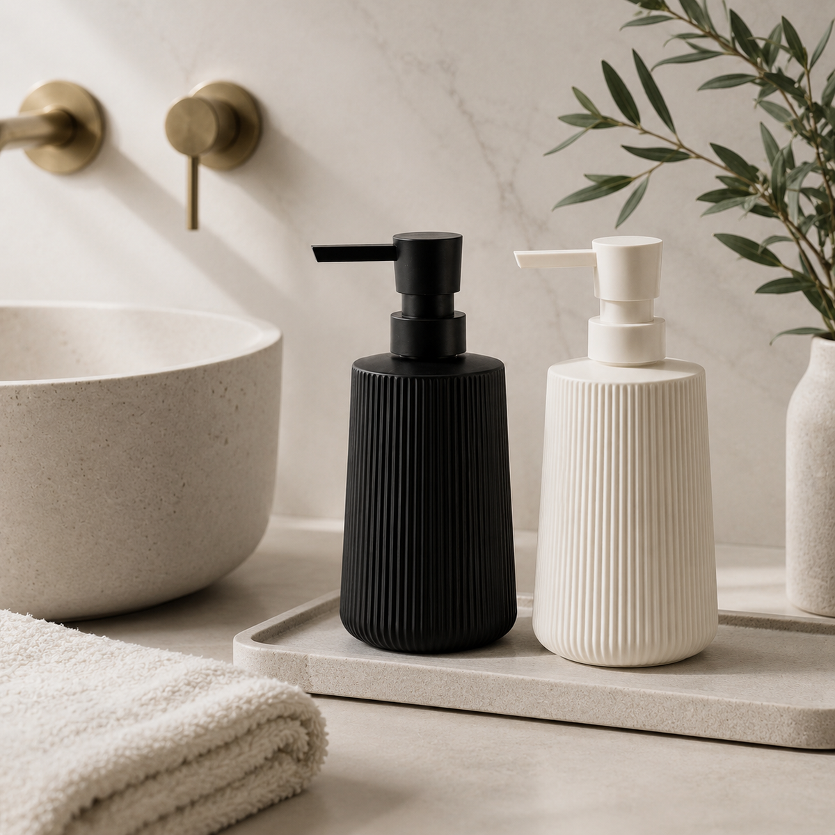The Ribbed Glass Dispenser Duo