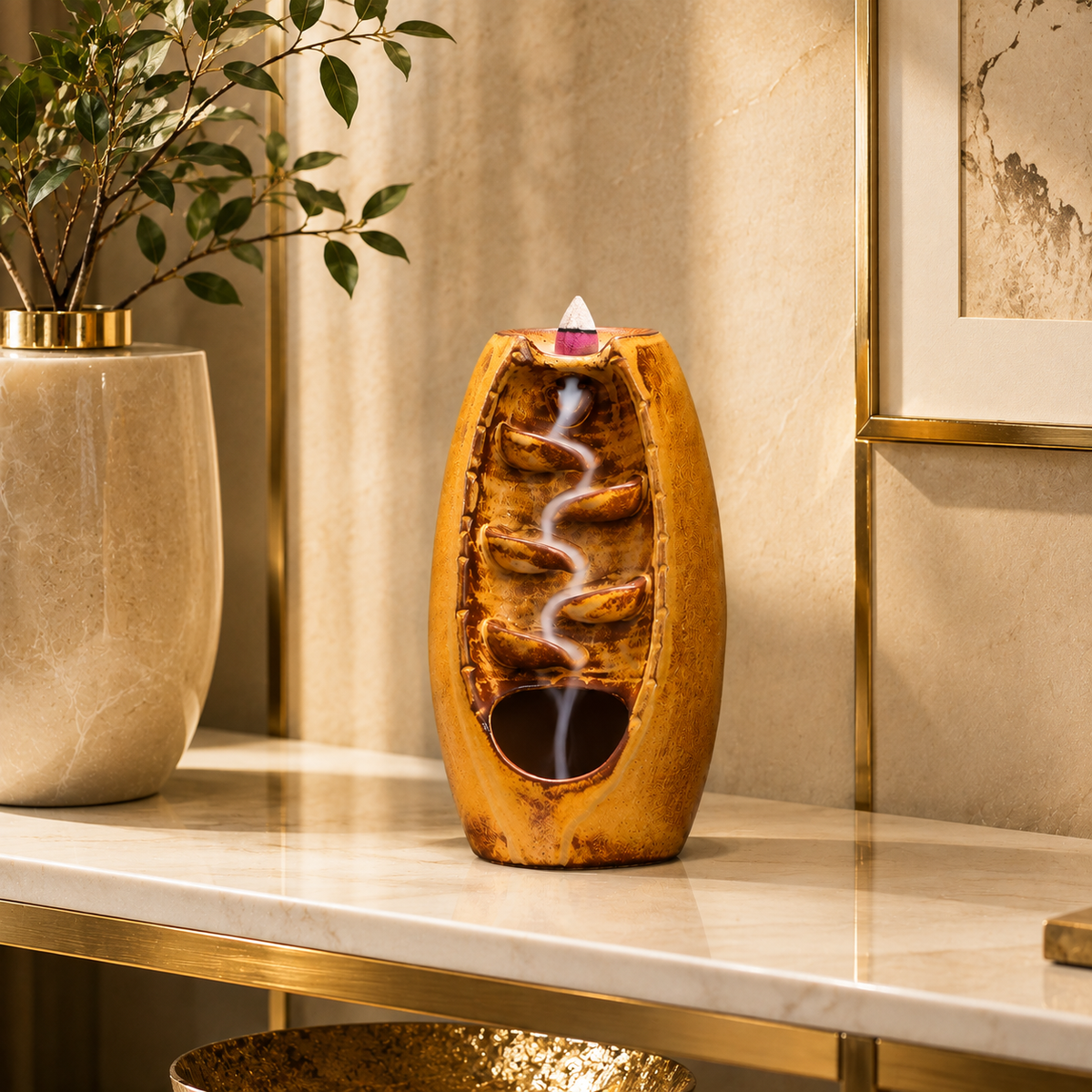 Cascade Ceramic Incense Burner